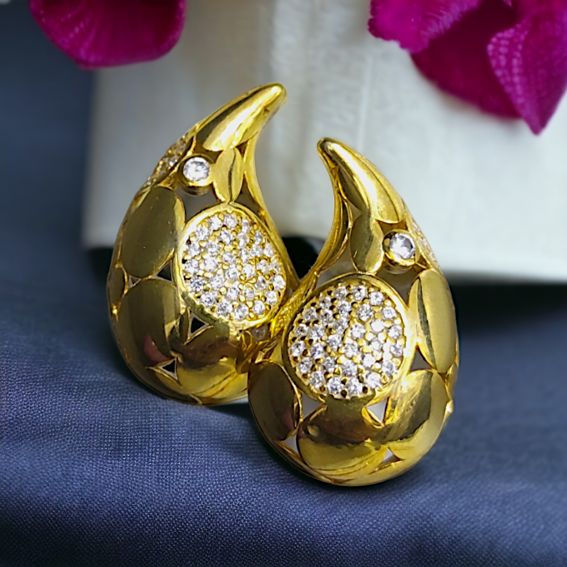 Boutuge model Yeni Tasarım Altın Kaplama Gümüş Küpe