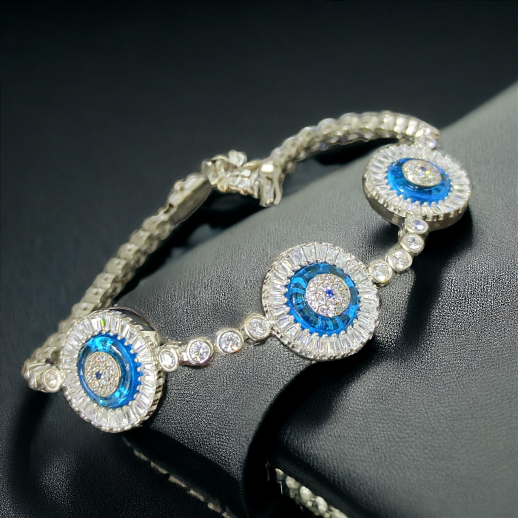 Nazarlıklı Altın kaplamalı Gümüş Bileklik