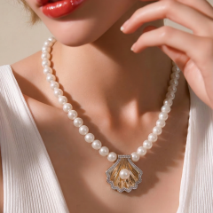 Hakiki inci Altın kaplamalı Gümüş Kolye