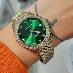 Michael Fellini İthal Yeşil Aksamlı Bayan Çelik Saat