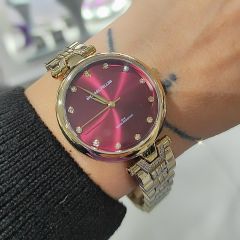 Michael Fellini İthal Bordo Aksamlı Çelik Bayan Saat