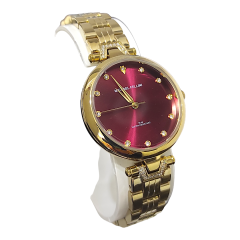 Michael Fellini İthal Bordo Aksamlı Çelik Bayan Saat