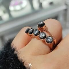 Elmas Montur, Altın kaplamalı Alyans Gümüş yüzük set