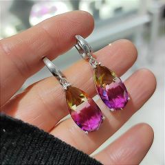 Turmalin Taşlı,Damla İthal Gümüş Küpe