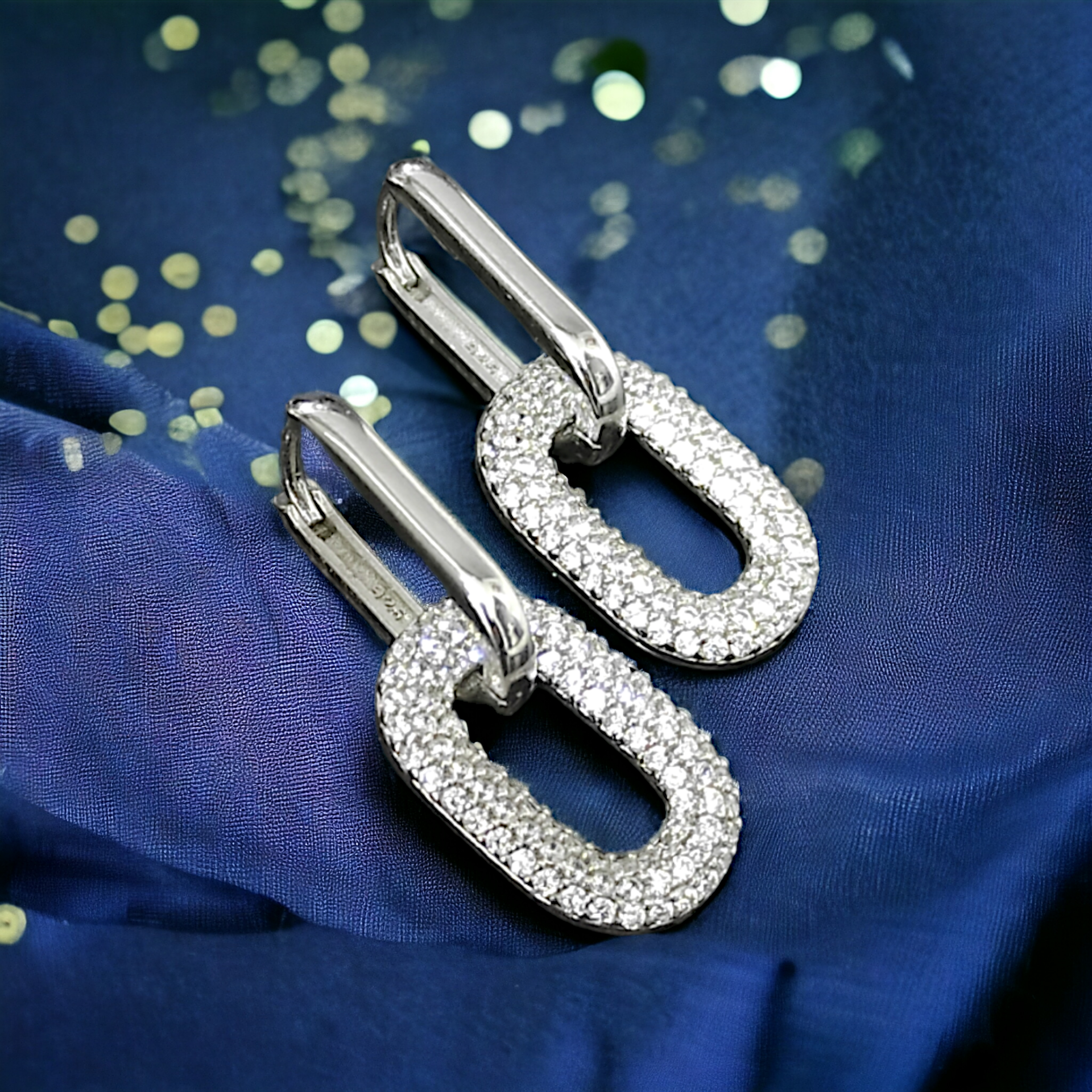 Zirkon Taşlı,Halka İthal Gümüş Küpe