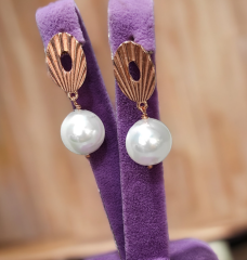 İnci Rose İthal Gümüş Küpe