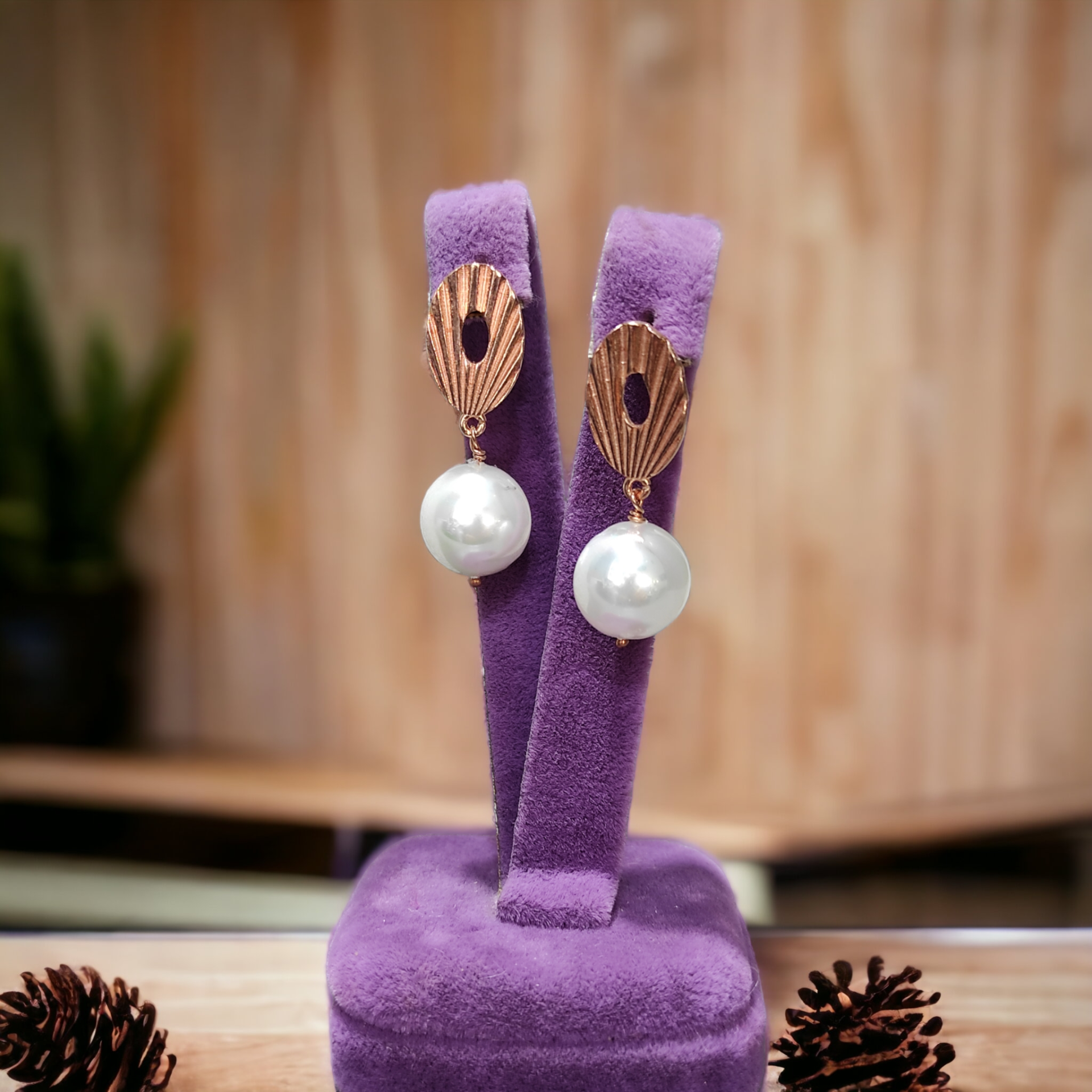 İnci Rose İthal Gümüş Küpe