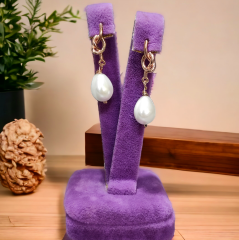 İnci Model Rose Altın kaplama Gümüş Küpe