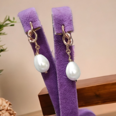 İnci Model Rose Altın kaplama Gümüş Küpe