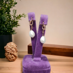 İnci Model Rose Altın kaplama Gümüş Küpe