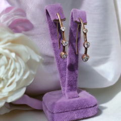 Zirkon Taşlı İthal Rose Gümüş Küpe