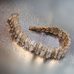 Swarovski Bagety Taşlı Rose İthal Gümüş Bileklik