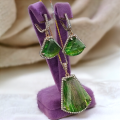 Yıldız Taşlı,İthal Tasarım Kolye küpe set