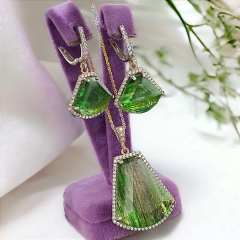 Yıldız Taşlı,İthal Tasarım Kolye küpe set