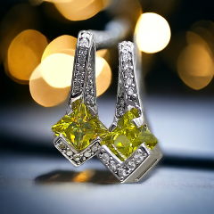 Topaz Taşlı Altın kaplamalı İthal Gümüş Set