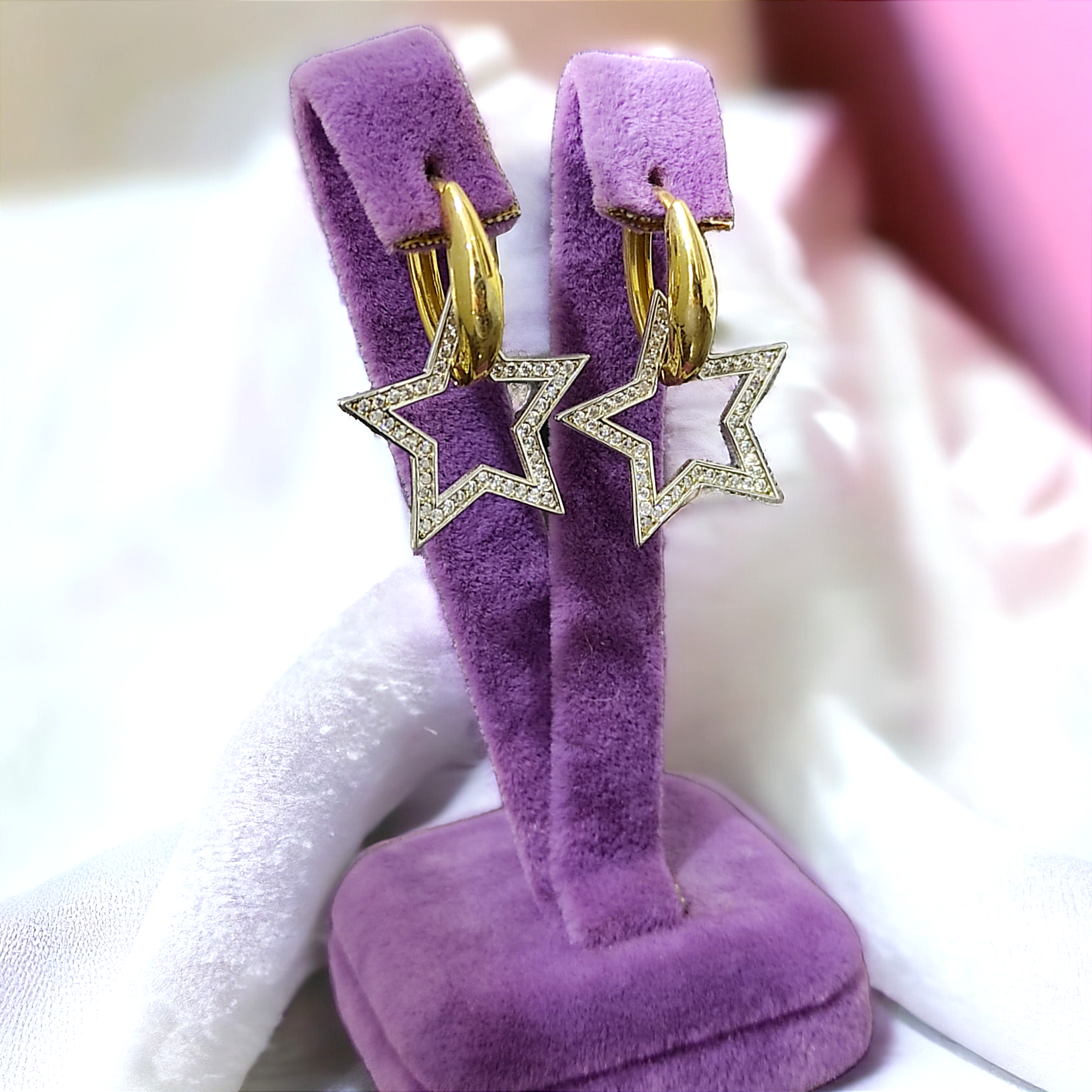 Yıldız Model Altın kaplamalı Gümüş Küpe