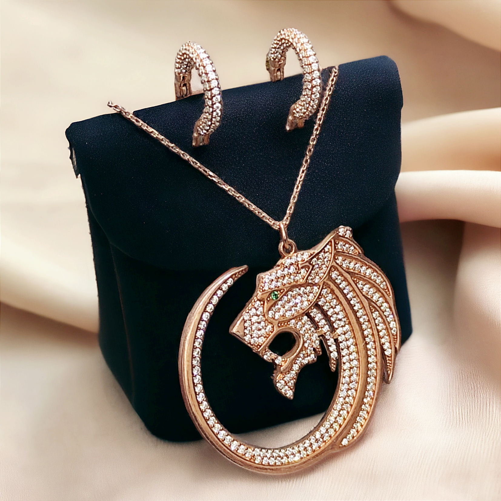 Aslan Model Rose İthal Gümüş Set