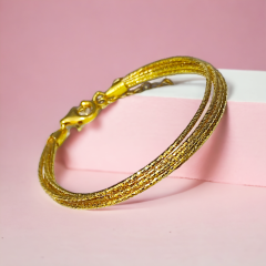 İtalyan Gold 5 li Altın Rodajlı Gümüş Bilezik