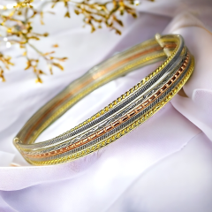 Desenli Çoklu Gümüş Ray Bilezik