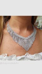 Swarovski Taşlı Altın Kaplamalı İthal Tasarım Gümüş kolye ve küpe Set