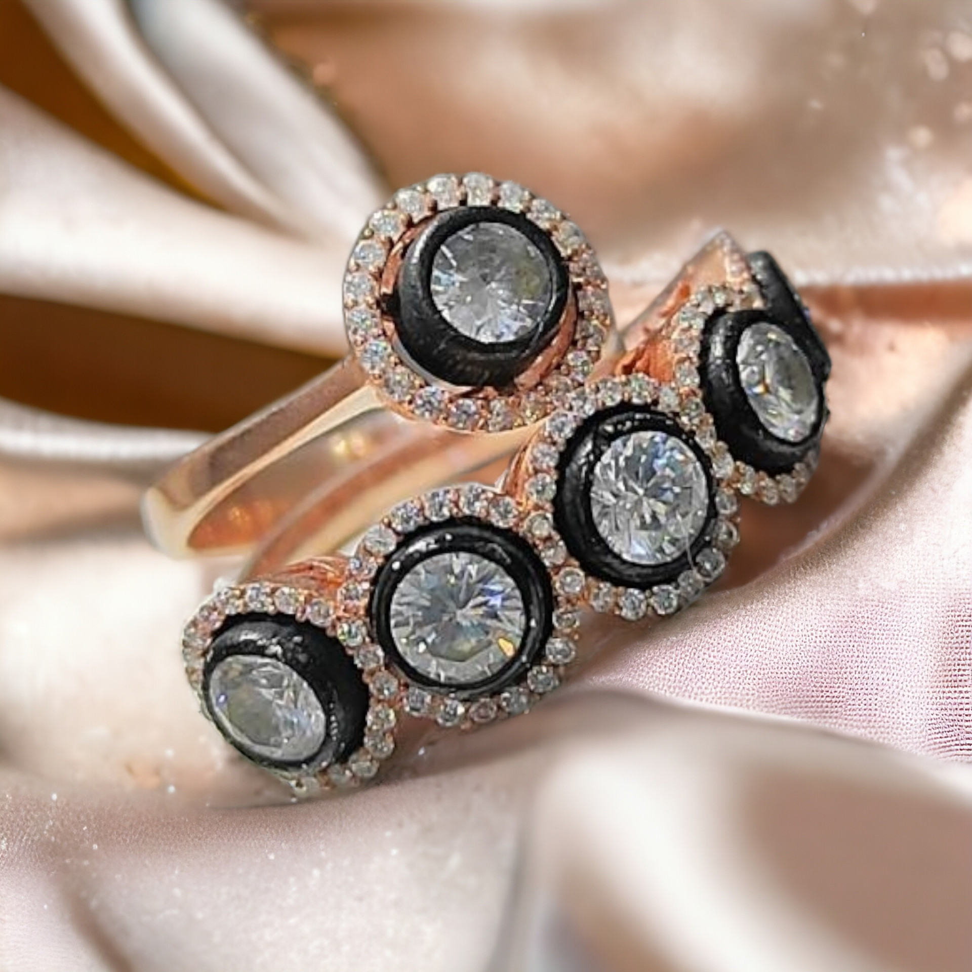 Elmas Montur, Altın kaplamalı Gümüş Yüzük set