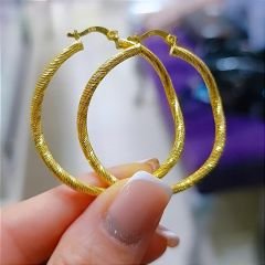 BURGU MODEL ALTIN KAPLAMA GÜMÜŞ HALKA KÜPE