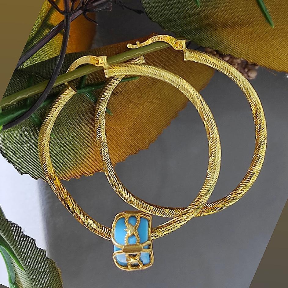 BURGU MODEL ALTIN KAPLAMA GÜMÜŞ HALKA KÜPE