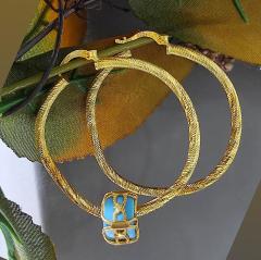 BURGU MODEL ALTIN KAPLAMA GÜMÜŞ HALKA KÜPE