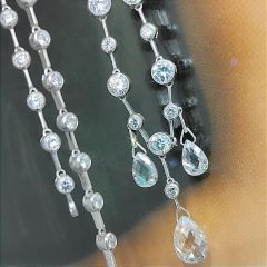 Swarovski Damla Taşlı Tek Tasarım İthal Gümüş Kolye