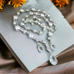 Swarovski Damla Taşlı Tek Tasarım İthal Gümüş Kolye