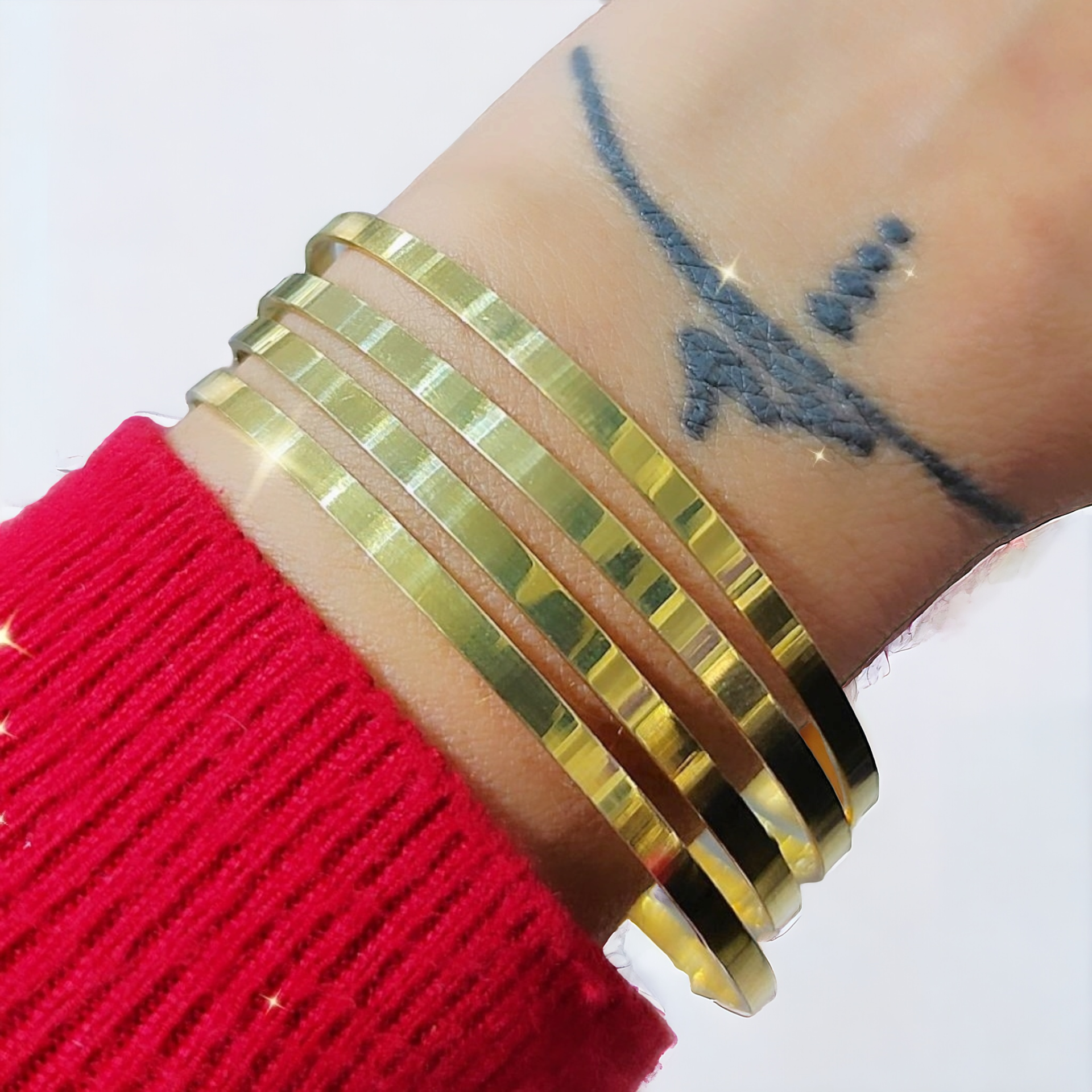 Altın kaplamalı Gümüş Ray Bilezik (Adet)