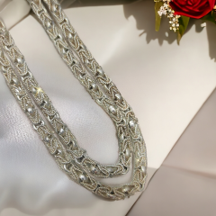 Kral Model unisex Gümüş Tasarım Kolye Zincir