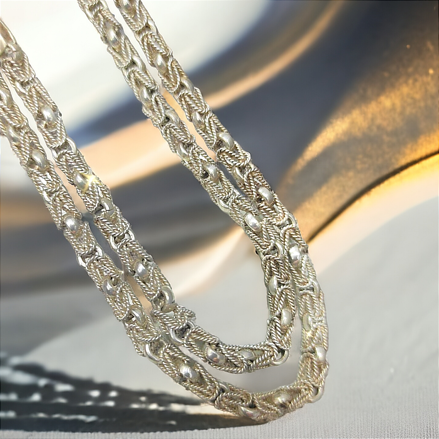 Kral Model unisex Gümüş Tasarım Kolye Zincir