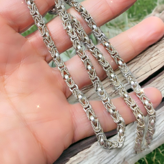 Kral Model unisex Gümüş Tasarım Kolye Zincir