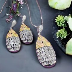 ANANAS MODEL TEK TASARIM  İTHAL GÜMÜŞ SET