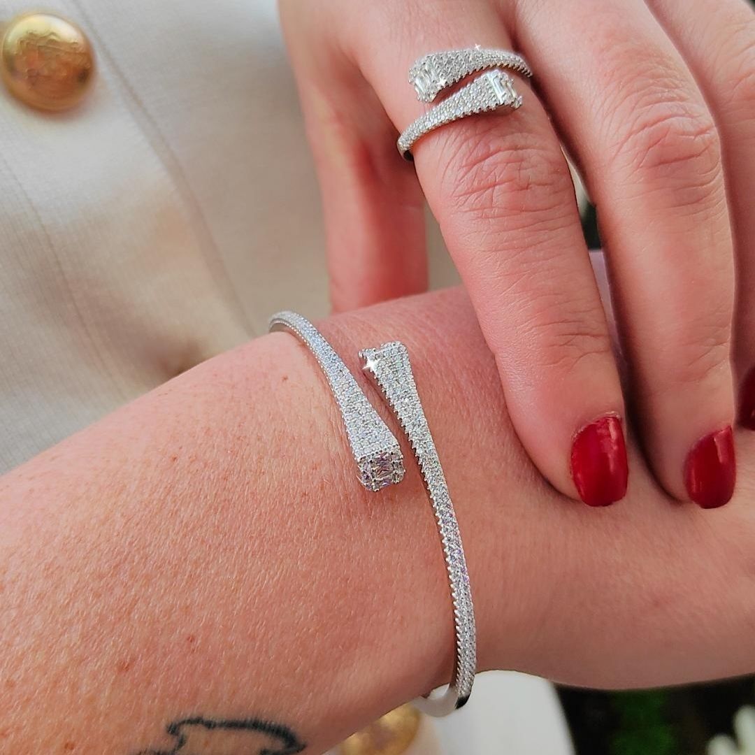 Pırlanta işçiliği, Altın kaplamalı Gümüş Bilezik ve Yüzük Set