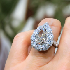 Swarovski Taşlı, Altın kaplamalı İthal Damla Yüzük