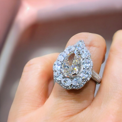 Swarovski Taşlı, Altın kaplamalı İthal Damla Yüzük