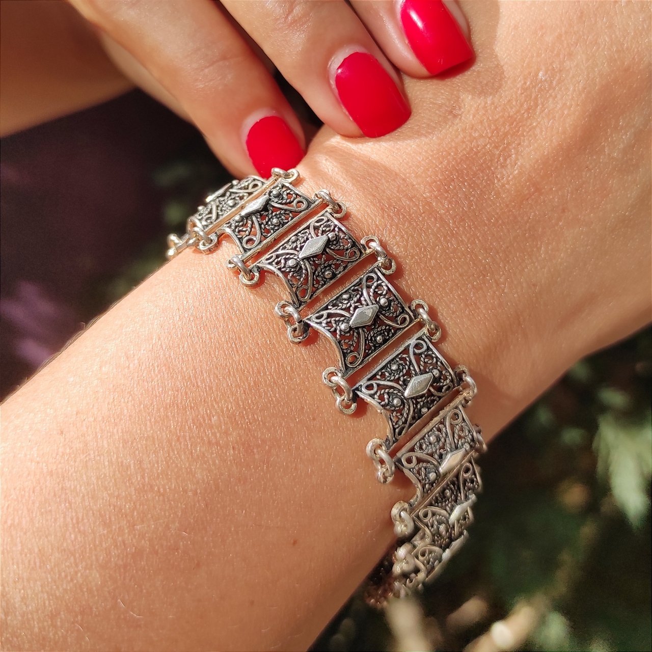 TELKARİ ELİŞİ GÜMÜŞ TASARIM BİLEKLİK