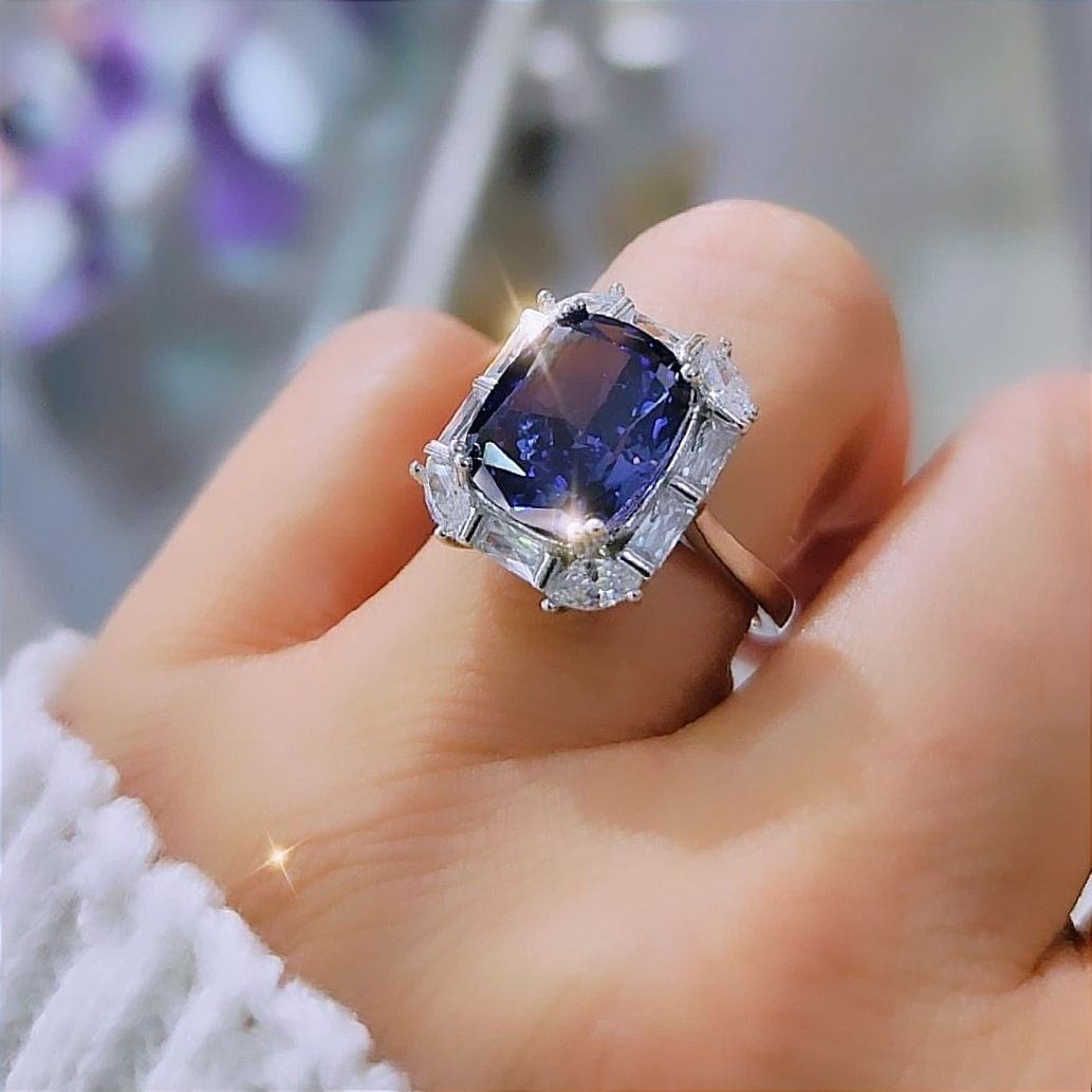 Safir Bagety Taşlı İthal Gümüş Yüzük