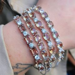 Zultanite Taşlı, Altın Kaplamalı Renk değiştiren Asansör Bileklik