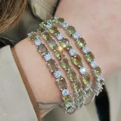 Zultanite Taşlı, Altın Kaplamalı Renk Değiştiren Asansörlü Bileklik