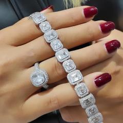 SWAROVSKİ TAŞLI ALTIN KAPLAMALI KALIN SUYOLU GÜMÜŞ BİLEKLİK