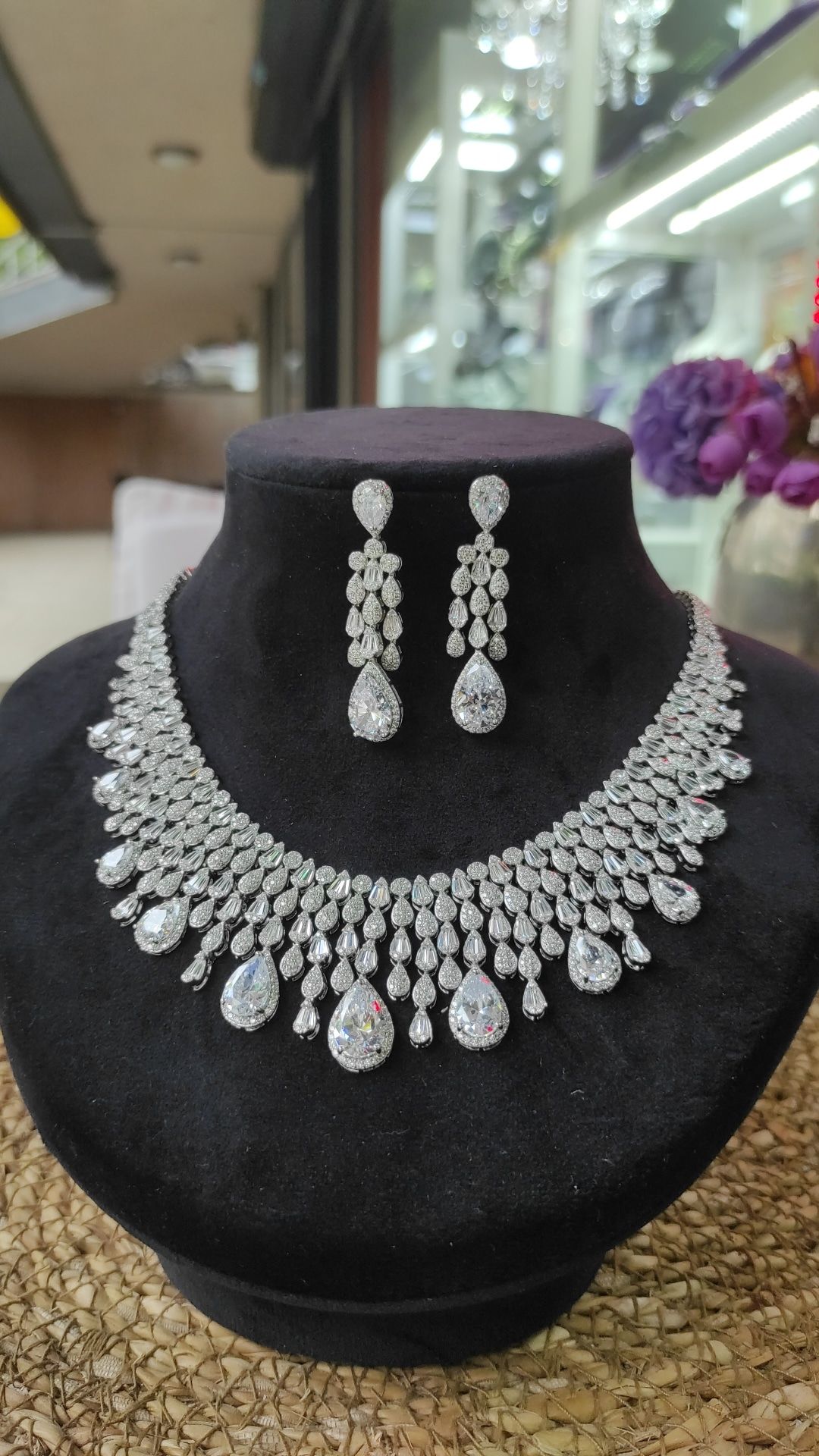 Swarovski Taşlı, Altın kaplamalı Gümüş İthal Set