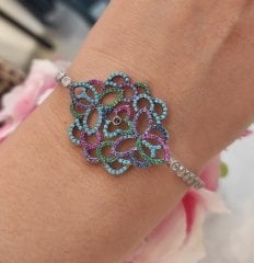 DOĞAL TAŞLI GÜMÜŞ ASANSÖR BİLEKLİK