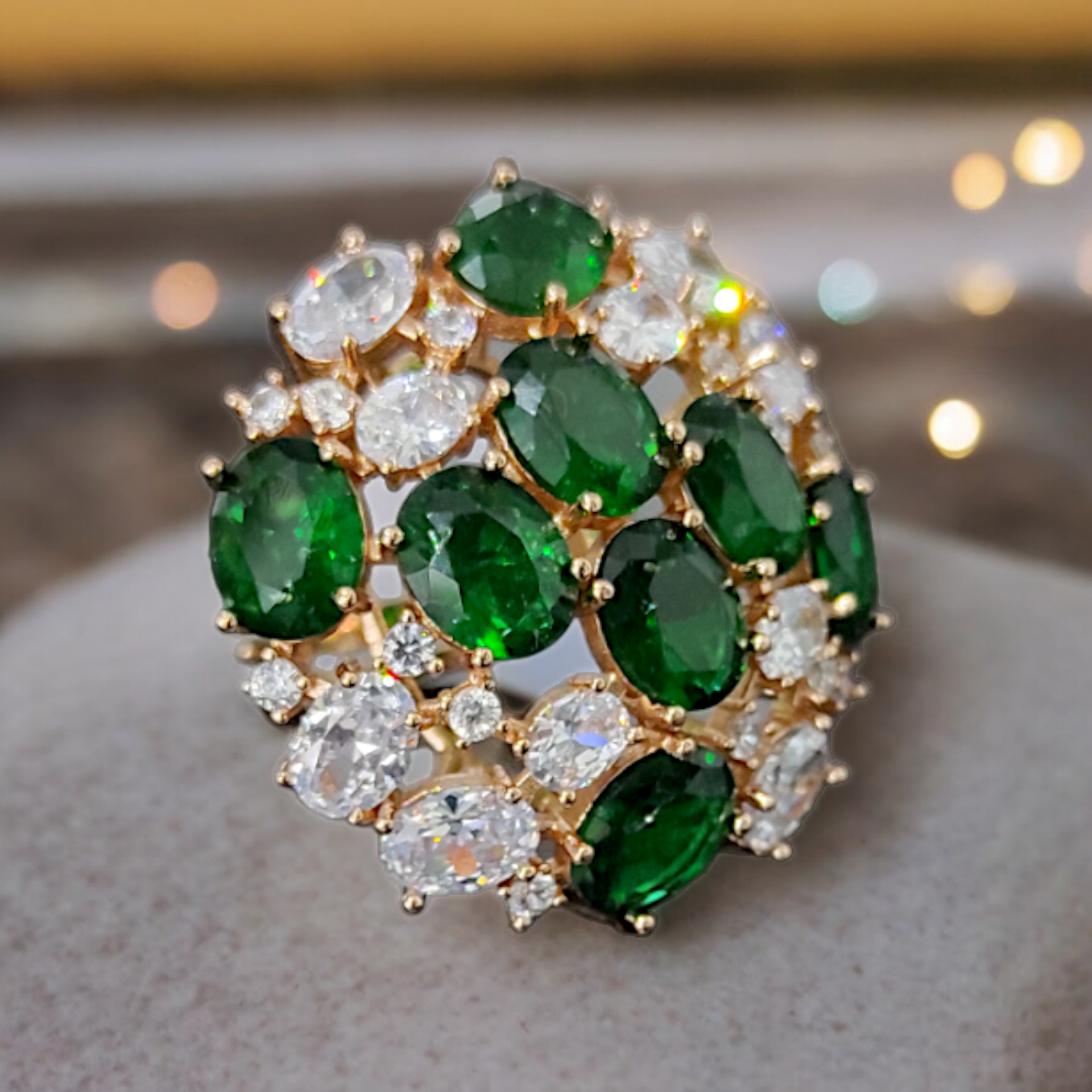 Swarovski Taşlı Rose Altın Kaplamalı Gümüş Yüzük