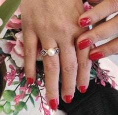 HAKİKİ İNCİ, ALTIN KAPLAMALI GÜMÜŞ YÜZÜK