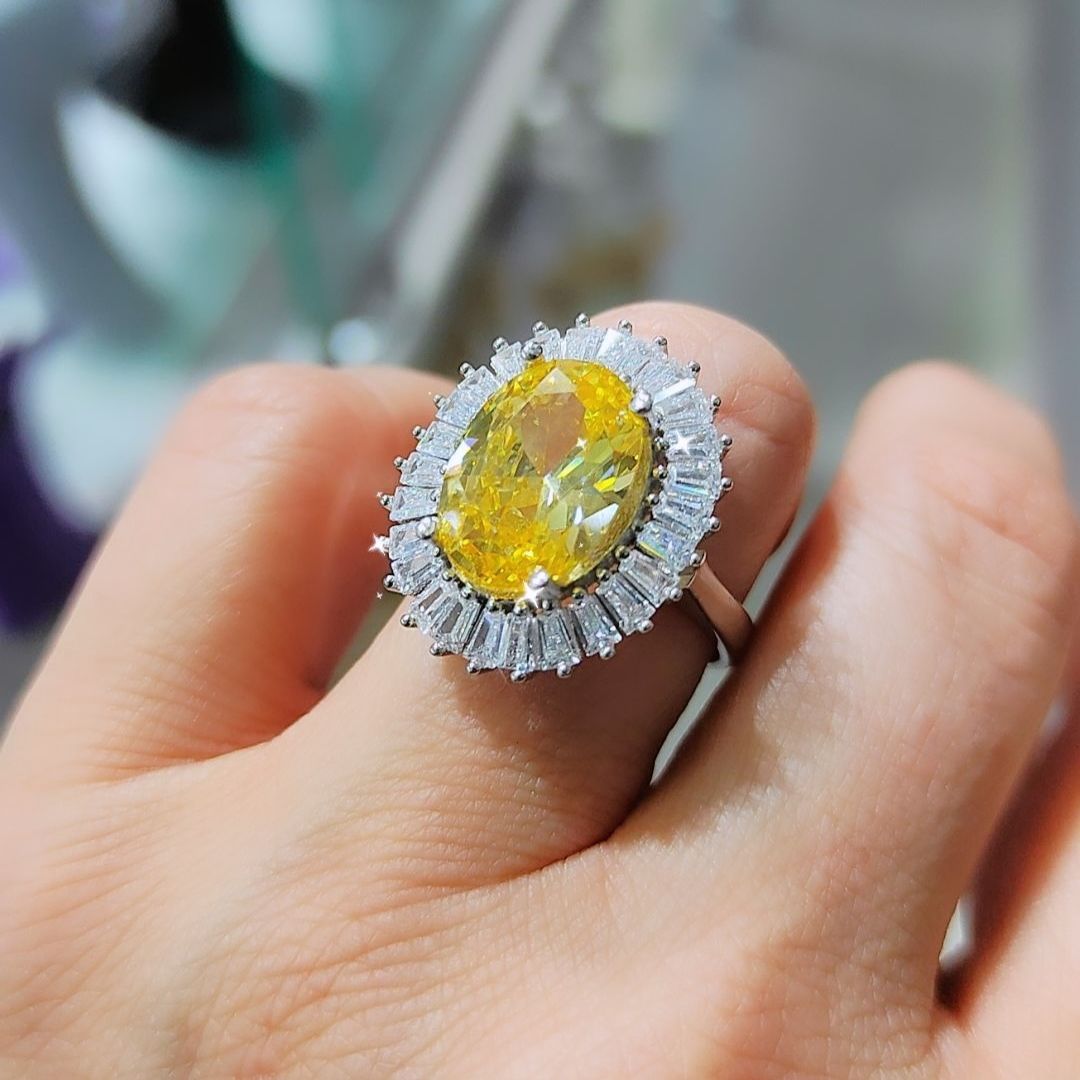 Sitrin Bagety Taşlı İthal Gümüş Yüzük