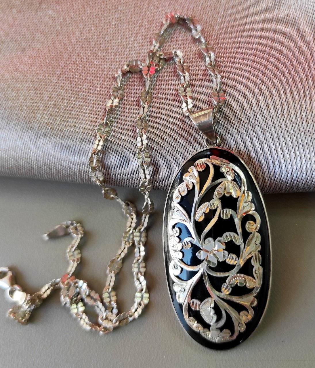 OLTU TAŞLI, TASARIM GÜMÜŞ KOLYE