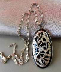 OLTU TAŞLI, TASARIM GÜMÜŞ KOLYE